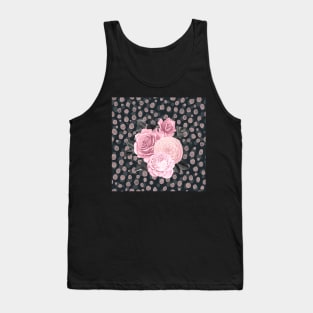 Pink Black Gothic Rose Cheetah Spots Tank Top